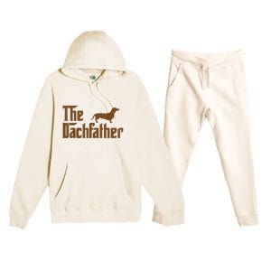 The Weiner Dog Father Funny Dachshund Premium Hooded Sweatsuit Set