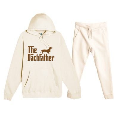 The Weiner Dog Father Funny Dachshund Premium Hooded Sweatsuit Set