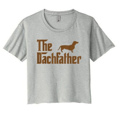 The Weiner Dog Father Funny Dachshund Women's Crop Top Tee