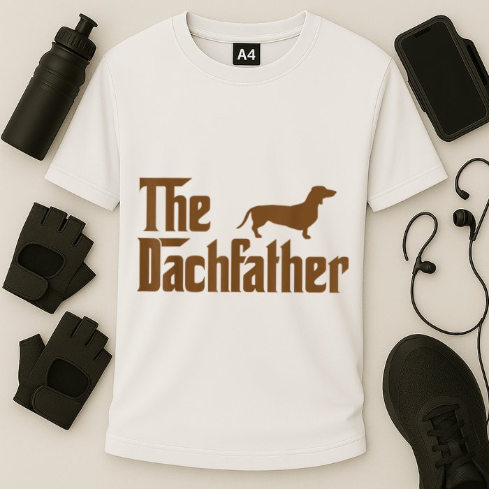 The Weiner Dog Father Funny Dachshund Cooling Performance Crew T-Shirt