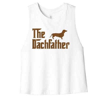 The Weiner Dog Father Funny Dachshund Women's Racerback Cropped Tank