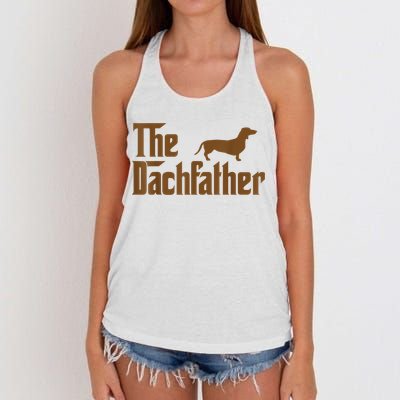 The Weiner Dog Father Funny Dachshund Women's Knotted Racerback Tank