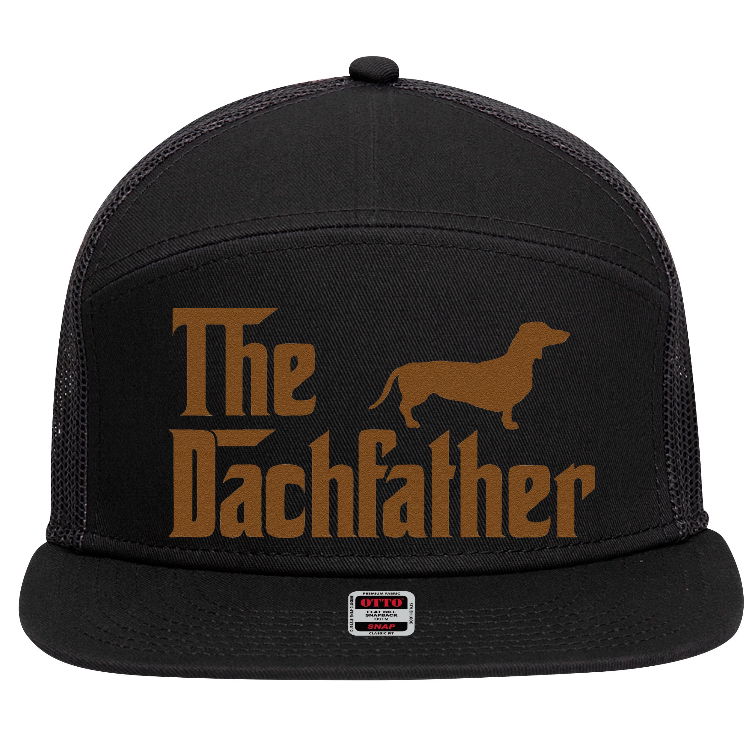 The Weiner Dog Father Funny Dachshund Gifts 7 Panel Mesh Trucker Snapback Hat