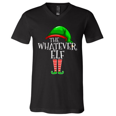 The Whatever Elf Group Matching Family Christmas Funny V-Neck T-Shirt