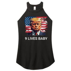 Trump With Ears Cat In Suite American Flag Nine Lives Baby Women's Perfect Tri Rocker Tank