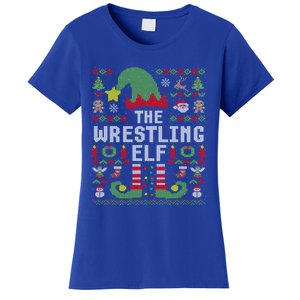 The Wrestling Elf Ugly Christmas Matching Family Group Meaningful Gift Women's T-Shirt