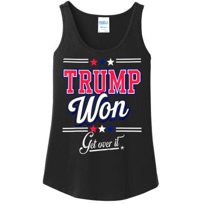 Trump Won Election 2024 Us Flag Donald Trump Won Get Over It 2024 Gift Ladies Essential Tank