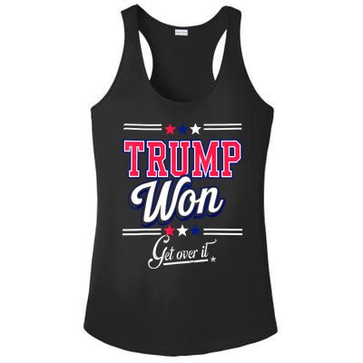 Trump Won Election 2024 Us Flag Donald Trump Won Get Over It 2024 Gift Ladies PosiCharge Competitor Racerback Tank