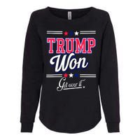 Trump Won Election 2024 Us Flag Donald Trump Won Get Over It 2024 Gift Womens California Wash Sweatshirt