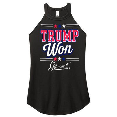 Trump Won Election 2024 Us Flag Donald Trump Won Get Over It 2024 Gift Women's Perfect Tri Rocker Tank