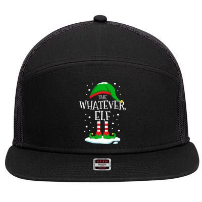 The Whatever Elf Christmas Family Matching Xmas Group Funny 7 Panel Mesh Trucker Snapback Hat