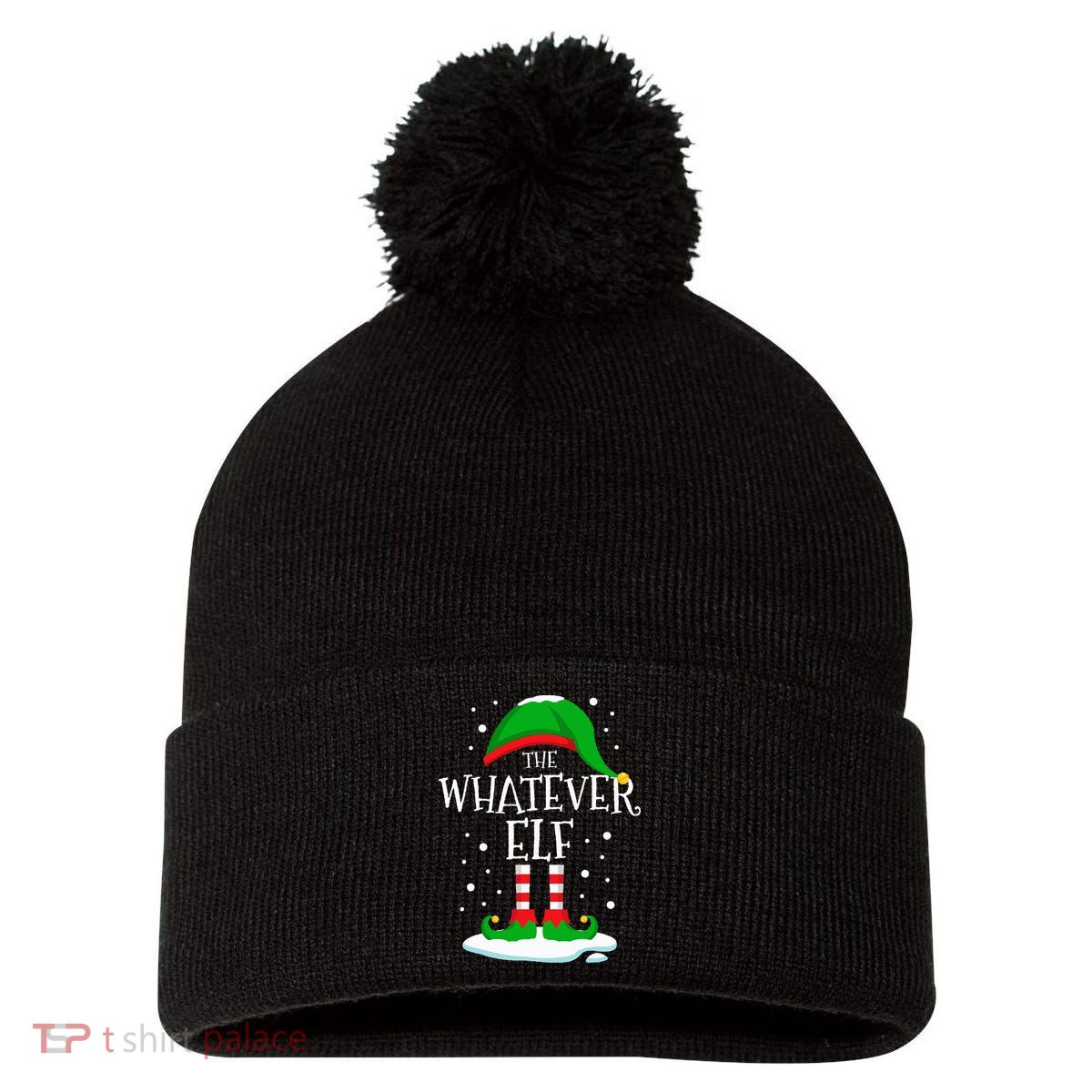 The Whatever Elf Christmas Family Matching Xmas Group Funny Pom Pom 12in Knit Beanie