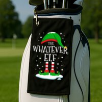 The Whatever Elf Christmas Family Matching Xmas Group Funny Golf Towel