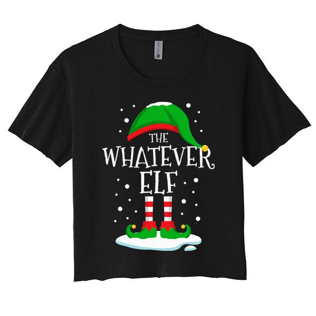 The Whatever Elf Christmas Family Matching Xmas Group Funny Crop Top