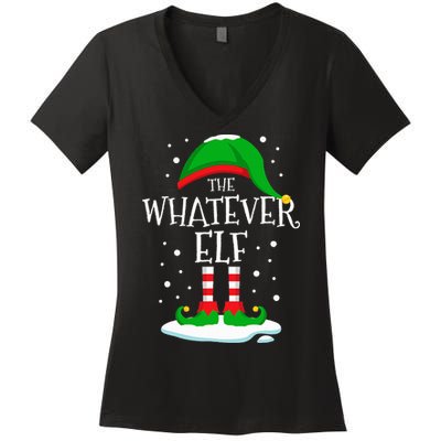 The Whatever Elf Christmas Family Matching Xmas Group Funny Women's V-Neck T-Shirt