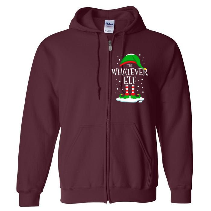 The Whatever Elf Christmas Family Matching Xmas Group Funny Full Zip Hoodie