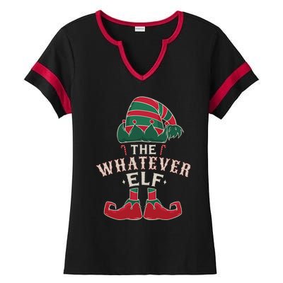 The Whatever Elf Cute Ugly Christmas Sweater Family Gift Ladies Halftime Notch Neck Tee