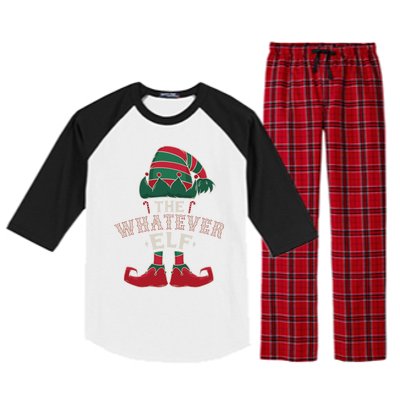 The Whatever Elf Cute Ugly Christmas Sweater Family Gift Raglan Sleeve Pajama Set