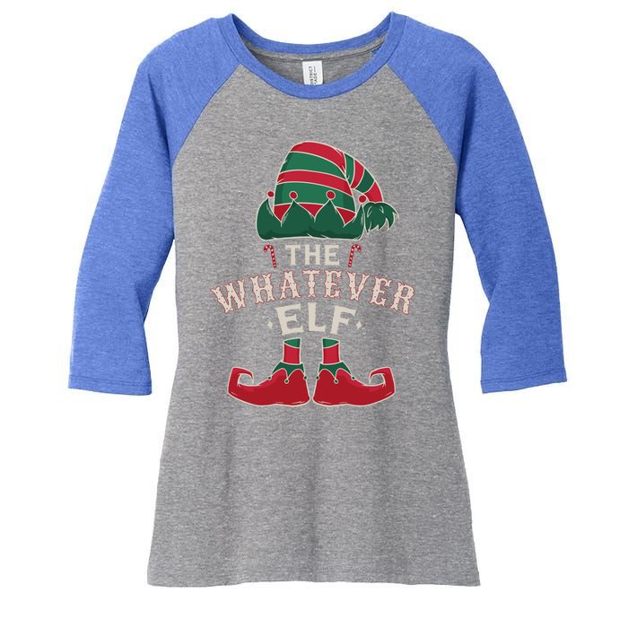 The Whatever Elf Cute Ugly Christmas Sweater Family Gift Women's Tri-Blend 3/4-Sleeve Raglan Shirt