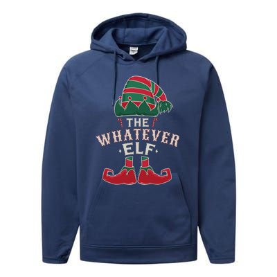 The Whatever Elf Cute Ugly Christmas Sweater Family Gift Performance Fleece Hoodie