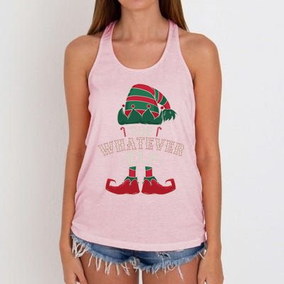 The Whatever Elf Cute Ugly Christmas Sweater Family Gift Women's Knotted Racerback Tank