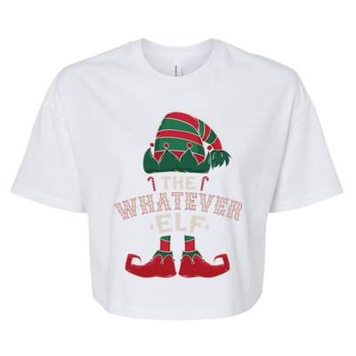 The Whatever Elf Cute Ugly Christmas Sweater Family Gift Bella+Canvas Jersey Crop Tee