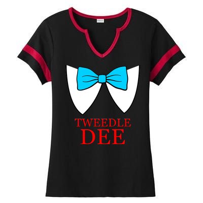 Tweedle Dee Costume Ladies Halftime Notch Neck Tee