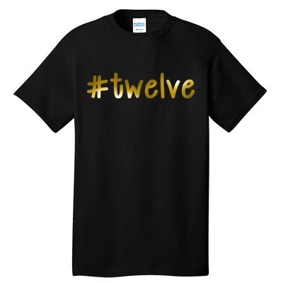 #Twelve 12th Birthday Gold Logo Tall T-Shirt