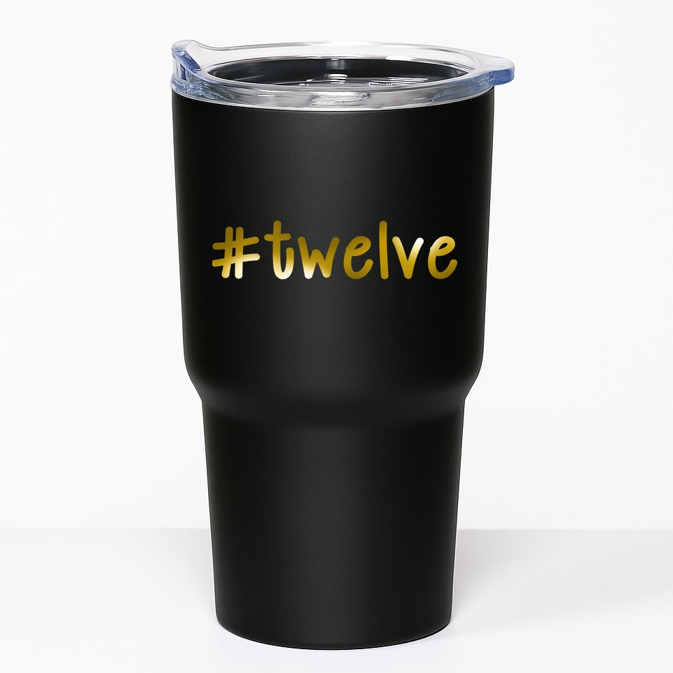 #Twelve 12th Birthday Gold Logo Tumbler