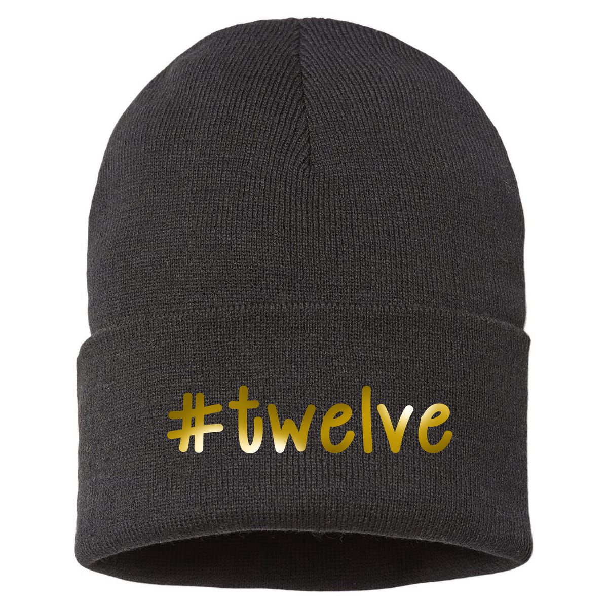 #Twelve 12th Birthday Gold Logo Sustainable Knit Beanie