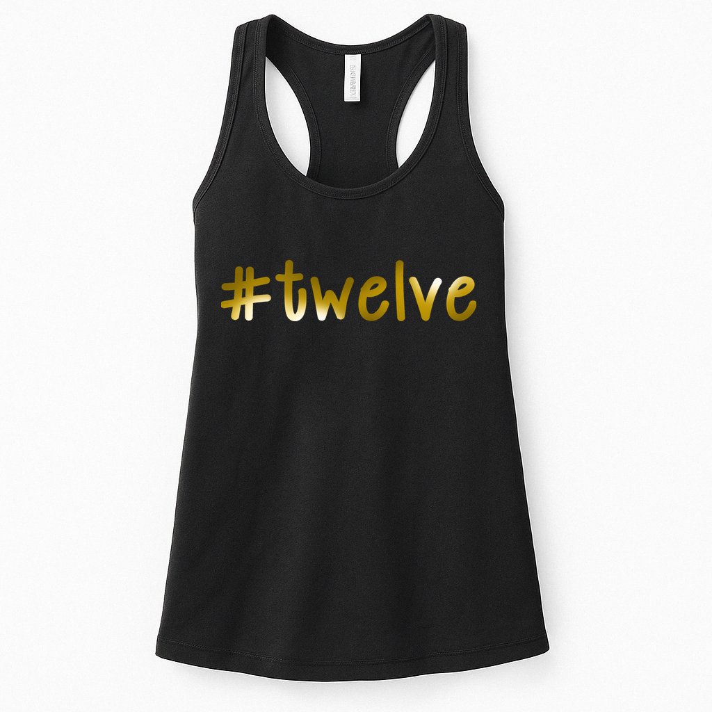 #Twelve 12th Birthday Gold Logo Womens Tank Top