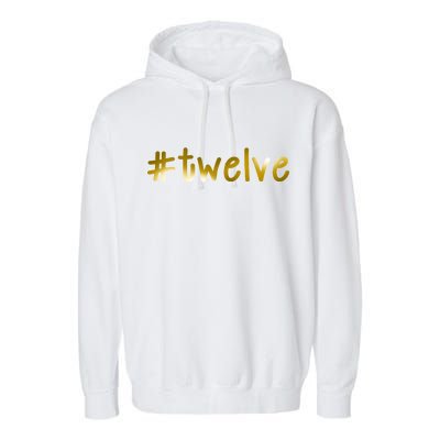 #Twelve 12th Birthday Gold Logo Garment-Dyed Fleece Hoodie