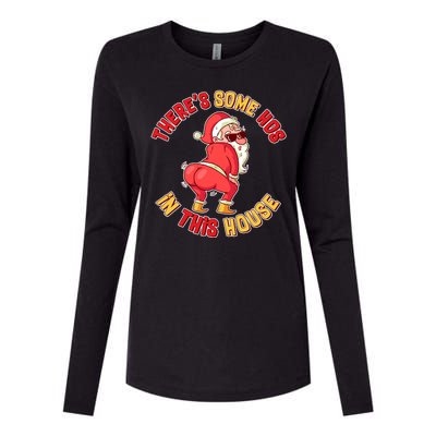 Twerking Santa Claus There's Some Hos In This House Womens Cotton Relaxed Long Sleeve T-Shirt