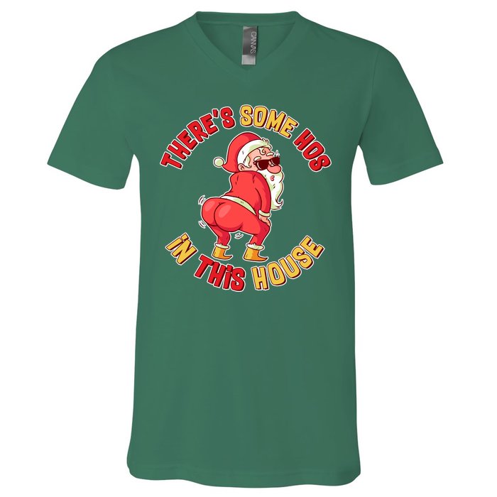 Twerking Santa Claus There's Some Hos In This House V-Neck T-Shirt