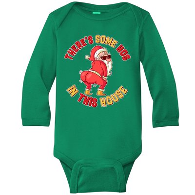 Twerking Santa Claus There's Some Hos In This House Baby Long Sleeve Bodysuit