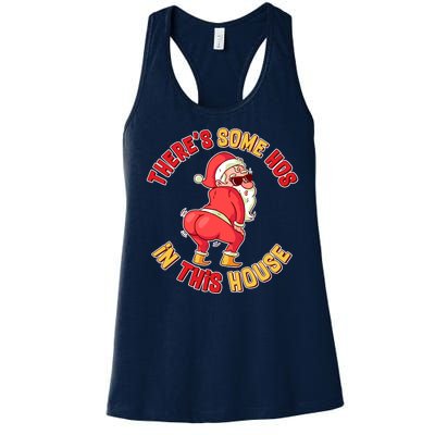 Twerking Santa Claus There's Some Hos In This House Women's Racerback Tank