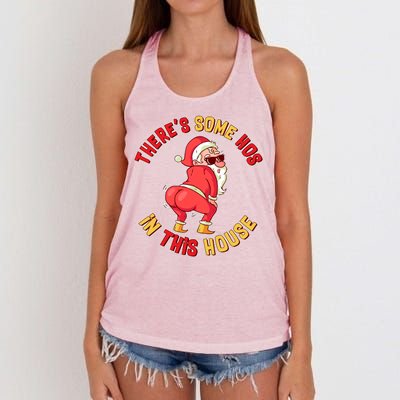 Twerking Santa Claus There's Some Hos In This House Women's Knotted Racerback Tank