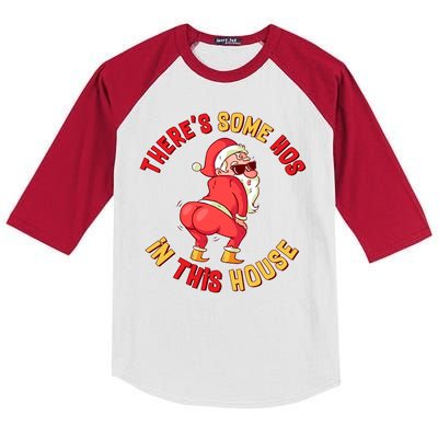 Twerking Santa Claus There's Some Hos In This House Kids Colorblock Raglan Jersey