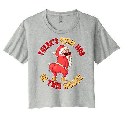 Twerking Santa Claus There's Some Hos In This House Women's Crop Top Tee