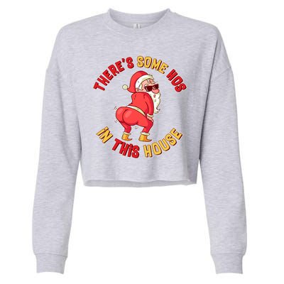 Twerking Santa Claus There's Some Hos In This House Cropped Pullover Crew