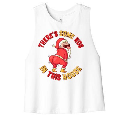 Twerking Santa Claus There's Some Hos In This House Women's Racerback Cropped Tank