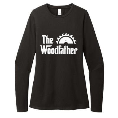 The Woodfather Funny Woodworking Carpenter Joke Woodworker Womens CVC Long Sleeve Shirt