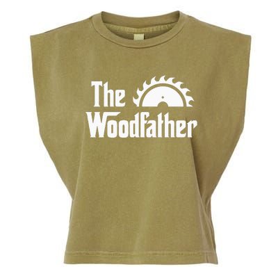 The Woodfather Funny Woodworking Carpenter Joke Woodworker Garment-Dyed Women's Muscle Tee