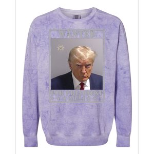 Trump Wanted For President 2024 Colorblast Crewneck Sweatshirt