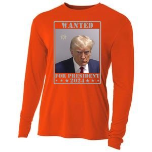 Trump Wanted For President 2024 Cooling Performance Long Sleeve Crew