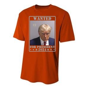 Trump Wanted For President 2024 Performance Sprint T-Shirt