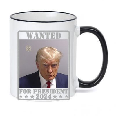 Trump Wanted For President 2024 11oz Black Color Changing Mug