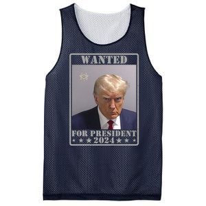 Trump Wanted For President 2024 Mesh Reversible Basketball Jersey Tank