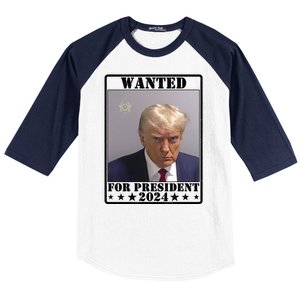 Trump Wanted For President 2024 Baseball Sleeve Shirt