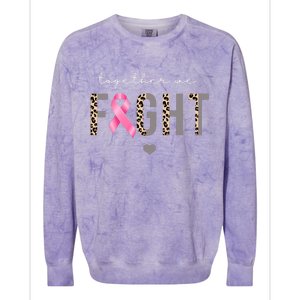 Together We Fight Breast Cancer Awareness Leopard Colorblast Crewneck Sweatshirt